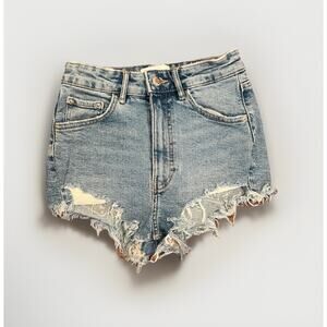 Women’s Zara Cut Off Daisy Duke Denim Shorts Hot Pants 0